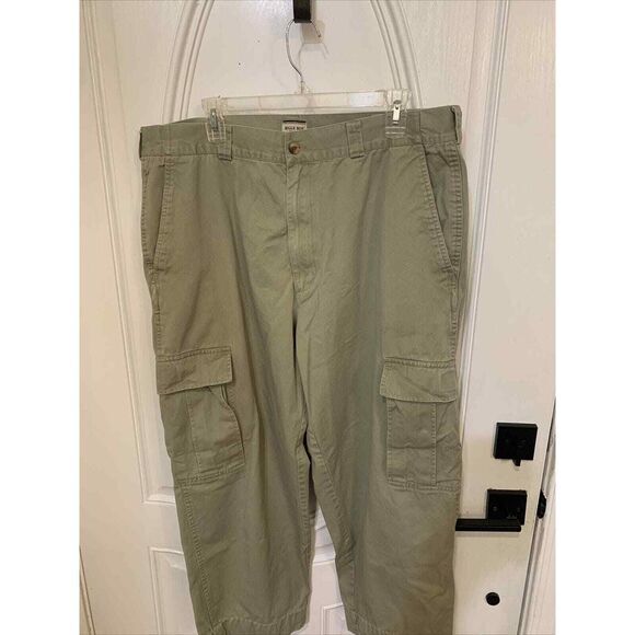Vintage Bugle Boy Cargo Pants  Mens Size 40x30 High Rise Beige tan  Khaki - Picture 1 of 11
